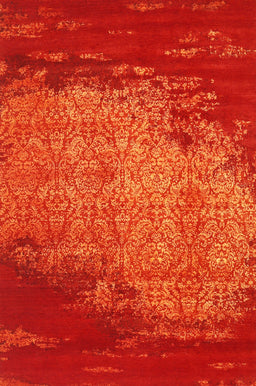 Contemporary Orange Red Modern Rug, con1820