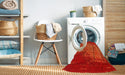 Machine Washable Contemporary Orange Red Rug in a Washing Machine, wshcon1820