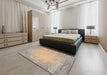 Machine Washable Contemporary Camel Brown Rug in a Bedroom, wshcon1822