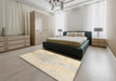 Contemporary Golden Blonde Gold Modern Rug in a Bedroom, con1825