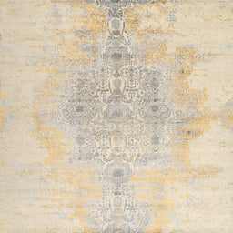 Sideview of Machine Washable Contemporary Gold Rug, wshcon1825