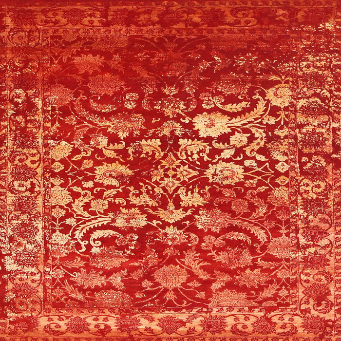 Square Contemporary Red Modern Rug, con1826