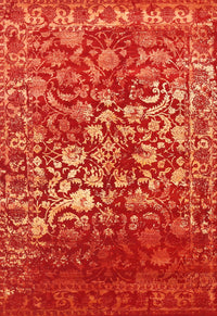 Machine Washable Contemporary Red Rug, wshcon1826