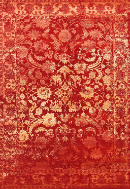 Machine Washable Contemporary Red Rug, wshcon1826