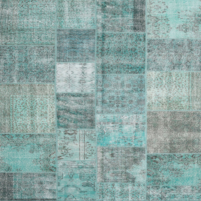 Sideview of Machine Washable Contemporary Tiffany Blue Rug, wshcon1827