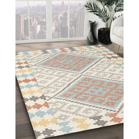 Contemporary Light French Beige Brown Southwestern Rug, con1829