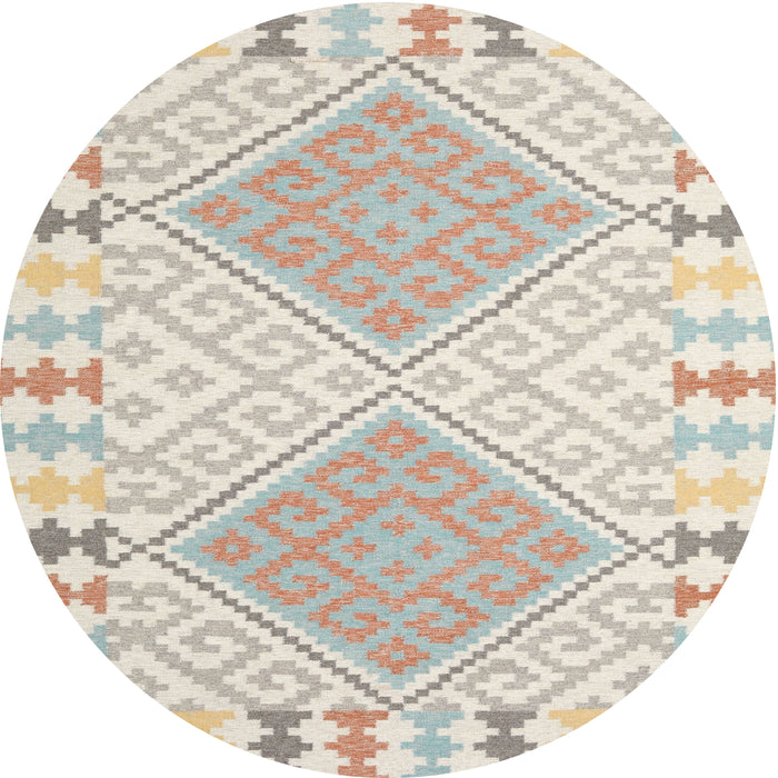 Sideview of Contemporary Light French Beige Brown Southwestern Rug, con1829
