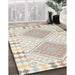 Contemporary Light French Beige Brown Southwestern Rug in Family Room, con1829