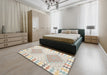 Machine Washable Contemporary Light French Beige Brown Rug in a Bedroom, wshcon1829