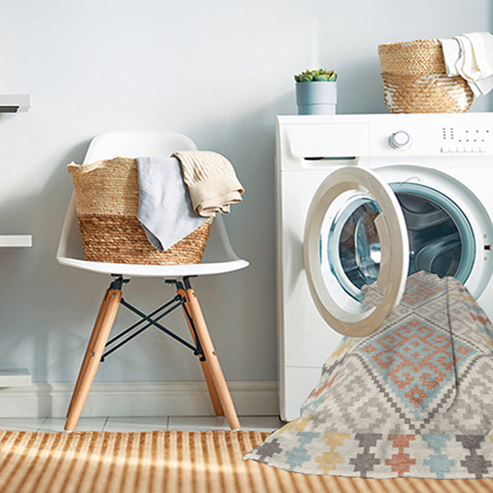 Machine Washable Contemporary Light French Beige Brown Rug in a Washing Machine, wshcon1829