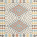 Square Contemporary Light French Beige Brown Southwestern Rug, con1829