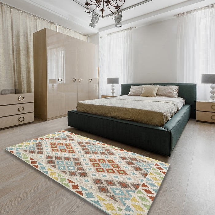 Machine Washable Contemporary Camel Brown Rug in a Bedroom, wshcon1832
