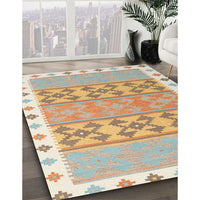 Contemporary Tan Brown Southwestern Rug, con1834