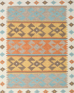 Contemporary Tan Brown Southwestern Rug, con1834