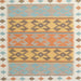 Square Contemporary Tan Brown Southwestern Rug, con1834