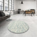 Round Contemporary Dark Gray Modern Rug in a Office, con1837