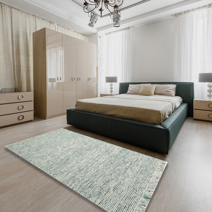 Machine Washable Contemporary Gunmetal Gray Rug in a Bedroom, wshcon1842