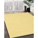 Contemporary Mustard Yellow Modern Rug in Family Room, con1846