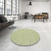 Round Contemporary Khaki Gold Modern Rug in a Office, con1847