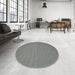 Round Contemporary Sage Green Modern Rug in a Office, con184