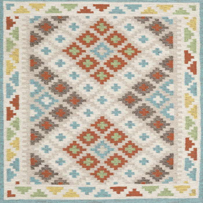 Square Contemporary Camel Brown Southwestern Rug, con1850