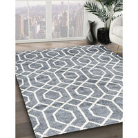 Contemporary Light Gray Trellis Rug, con1851