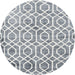 Sideview of Contemporary Light Gray Trellis Rug, con1851