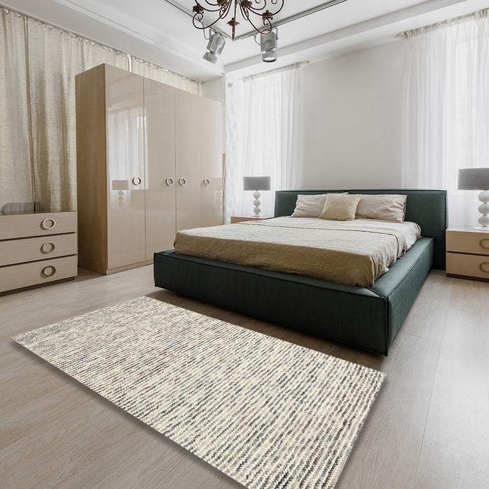 Machine Washable Contemporary Gold Rug in a Bedroom, wshcon1853