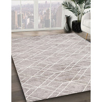 Contemporary Dark White Beige Modern Rug, con1855