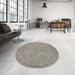 Round Contemporary Gray Modern Rug in a Office, con1858