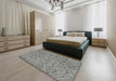 Contemporary Dark Gray Modern Rug in a Bedroom, con1859