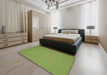 Contemporary Pistachio Green Modern Rug in a Bedroom, con185