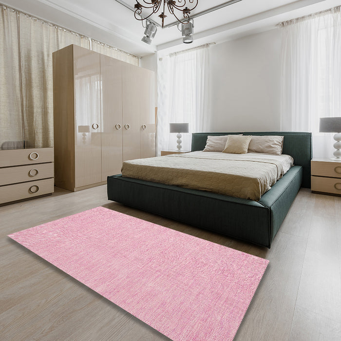 Machine Washable Contemporary Light Pink Rug in a Bedroom, wshcon1863