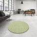 Round Machine Washable Contemporary Gold Rug in a Office, wshcon1867