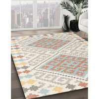 Contemporary Light French Beige Brown Southwestern Rug, con1869