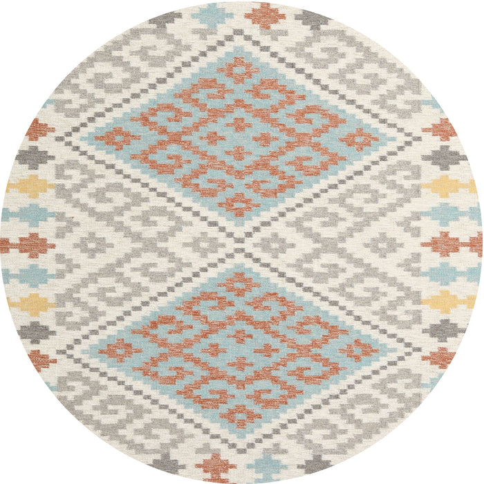 Sideview of Contemporary Light French Beige Brown Southwestern Rug, con1869