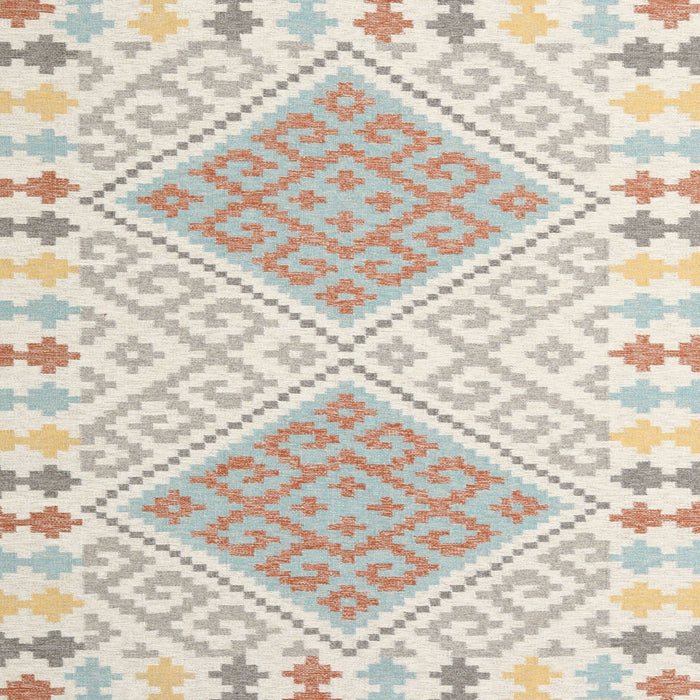 Square Contemporary Light French Beige Brown Southwestern Rug, con1869