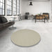 Round Machine Washable Contemporary Tan Brown Rug in a Office, wshcon186