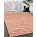 Contemporary Orange Red Modern Rug in Family Room, con1870