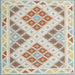 Square Contemporary Camel Brown Southwestern Rug, con1873