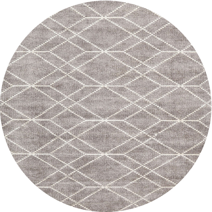 Sideview of Contemporary Pale Silver Gray Modern Rug, con1874
