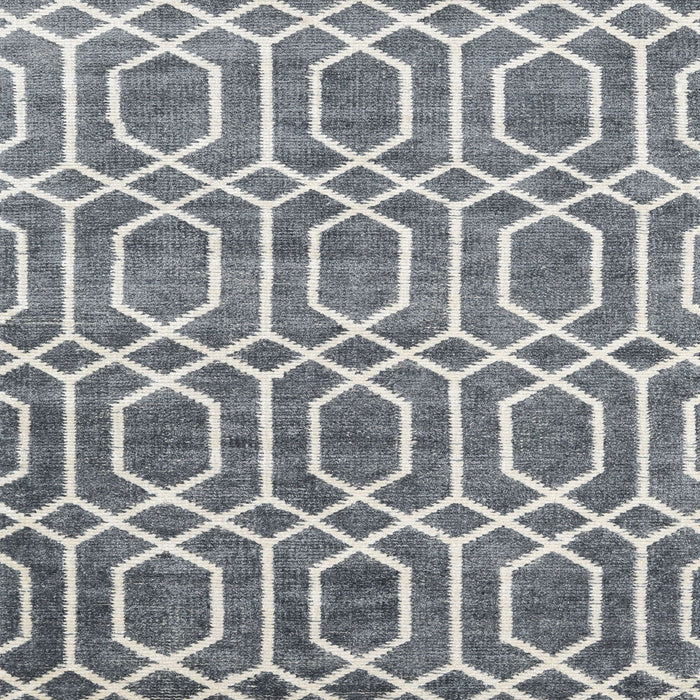 Square Contemporary Silver Gray Modern Rug, con1875