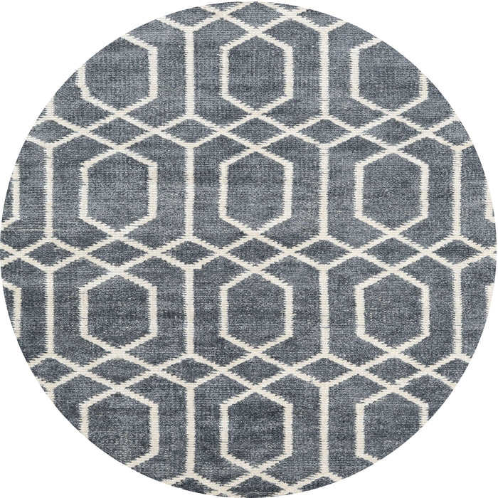 Sideview of Contemporary Silver Gray Modern Rug, con1875
