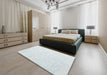 Contemporary Pale Blue Modern Rug in a Bedroom, con1876