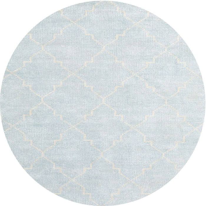 Square Machine Washable Contemporary Pale Blue Lily Blue Rug, wshcon1876