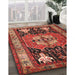 Contemporary Rust Pink Modern Rug in Family Room, con1878