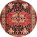 Square Machine Washable Contemporary Rust Pink Rug, wshcon1878