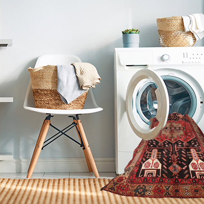 Machine Washable Contemporary Rust Pink Rug in a Washing Machine, wshcon1878