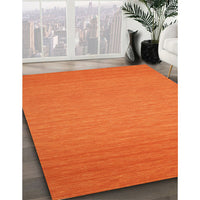 Contemporary Orange Red Modern Rug, con187