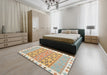 Machine Washable Contemporary Peru Brown Rug in a Bedroom, wshcon1883